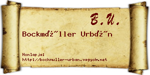 Bockmüller Urbán névjegykártya